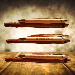 Bambus Kugelschreiber mit Lasergravur – personalisiert mit Namen oder Spruch, Werbegeschenk