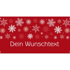 Banner Winterzeit 100 x 50 cm - personalisierbar | Schneesterne - personalisierbar mit Wunschtext