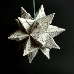 Bascetta Stern Weihnachten Upcycling aus alten Büchern 14 cm