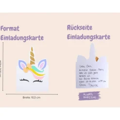 Bastelbox Einhorn | Einladungskarten Einhorn | Einladung Kindergeburtstag | Mitgebseltüten | Girlande Einhorn
