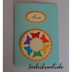 Bastelset Einladung Kommunion Regenbogen Schmetterlinge -  DIY Karten auch für Taufe und Kommunion