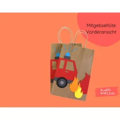 Bastelset Feuerwehr Auto Geburtstag Mitgebsel | Feuerwehr Geburtstag | Mitgebseltüten Kindergeburtstag
