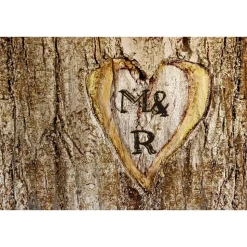 Baum HERZ MIT DEINEN INITIALEN, INDIVIDUALISIERBAR auf Holz, Geschenk Valentinstag Hochzeit handmade kaufen