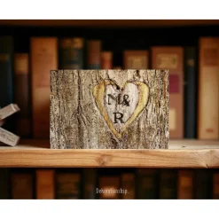 Baum HERZ MIT DEINEN INITIALEN, INDIVIDUALISIERBAR auf Holz, Geschenk Valentinstag Hochzeit handmade kaufen