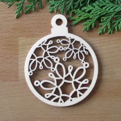 Baumhänger Kugel Schneeflocke Alaska aus Holz Geschenkanhänger