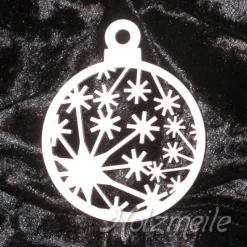 Baumhänger Kugel Schneeflocke Lappland aus Holz Geschenkanhänger