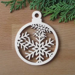 ​Baumhänger Kugel Schneeflocke Sibirien aus Holz