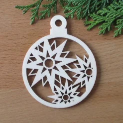 Baumhänger Kugel Stern Aurelia aus Holz Geschenkanhänger