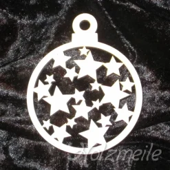 Baumhänger Kugel Stern Felix aus Holz Geschenkanhänger