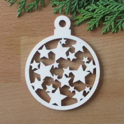 Baumhänger Kugel Stern Felix aus Holz Geschenkanhänger