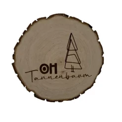 Baumscheibe Holzscheibe Holzbrett 16-19 cm Weihnachten Gravur Holz Baum Rinde braun natur Tannenbaum Christschmuck
