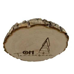 Baumscheibe Holzscheibe Holzbrett 16-19 cm Weihnachten Gravur Holz Baum Rinde braun natur Tannenbaum Christschmuck