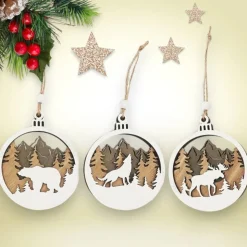 Baumschmuck aus Holz – Personalisierte Kugel mit Name, Weihnachtsdeko für Tannenbaum und als Gesche