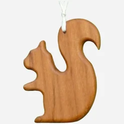 Baumschmuck Eichhönchen  - Edler Geschenkanhänger aus Kirschbaum-Holz
