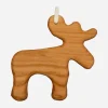 Baumschmuck Elch aus Kirschbaum-Holz – Handgefertigter Geschenkanhänger, 7,5 cm