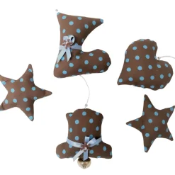 Baumschmuck 5-er Set braun gepunktet