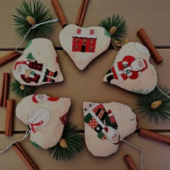 Baumschmuck 5-er Set, Herz Anhänger