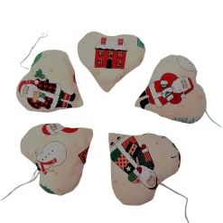 Baumschmuck 5-er Set, Herz Anhänger