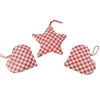 Baumschmuck 3er Set, Stern und Herzen rot kariert