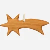 Baumschmuck Komet aus Kirschbaum-Holz – Handgefertigter Geschenkanhänger, 8 cm breit