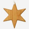 Baumschmuck Stern aus Kirschbaum-Holz – Handgefertigter Geschenkanhänger, 8 cm