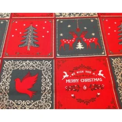 Baumwolldruck "Merry Christmas", im Patchworklook, mit "Gold", 140 cm breit, Preis pro 0,5 lfdm