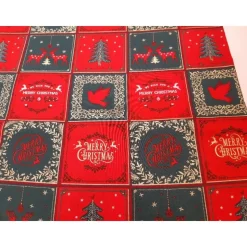 Baumwolldruck "Merry Christmas", im Patchworklook, mit "Gold", 140 cm breit, Preis pro 0,5 lfdm