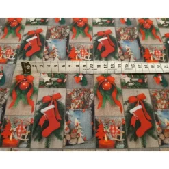 Baumwolldruck "Nikollausstiefel, 140 cm breit, Meterware, Preis pro 0,5 lfdm