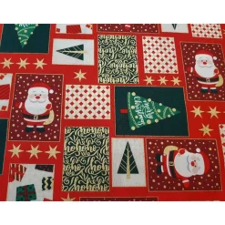 Baumwolldruck "Santa Claus", mit "Gold", 140 cm breit, Meterware, Preis pro 0,5 lfdm