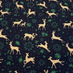 Baumwolle - Rentiere schwarz-gold-grün - Weihnachten - 50cm