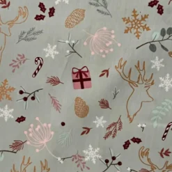 Baumwolle - Weihnachtsmotive auf mint  - 50cm