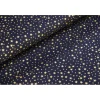 Baumwollgewebe, dunkelblau, bedruckt mit "goldenen" Sternen, 140 cm breit, Meterware, Preis pro 0,5 lfdm