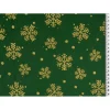 Baumwollgewebe, grün, bedruckt mit großen "goldenen" Kristallen, 140 cm breit, Meterware, Preis pro 0,5 lfdm