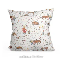 Baumwollstoff Kinder und Rentiere von acufactum by Sophia Drescher  – OEKO-TEX –  Weihnachtsmotiv - ab 30 x 145 cm