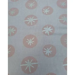 Baumwollstoff mit Kugeln, Sternen, Weihnachtsstoff, Breite 1,40 m, Meterware, natur, lachs, gold, Baumwolle, rico