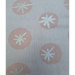 Baumwollstoff mit Kugeln, Sternen, Weihnachtsstoff, Breite 1,40 m, Meterware, natur, lachs, gold, Baumwolle, rico