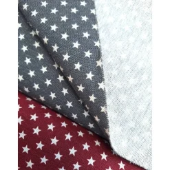 Baumwollstoff mit Sternen, Weihnachtsstoff, 0,5x1,40 m, Meterware, grau, Leinenstrucktur, etwas dicker