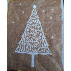 Baumwollstoff mit Weihnachtsmotiven, Weihnachtsstoff, Breite 1,40 m, Meterware, braun, beige, wieß, grün