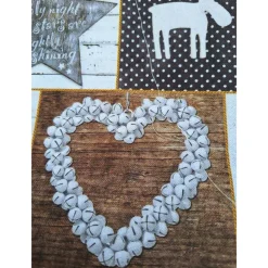 Baumwollstoff mit Weihnachtsmotiven, Weihnachtsstoff, Breite 1,40 m, Meterware, braun, beige, wieß, grün