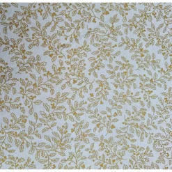 Baumwollstoff natur mit Mistel in Gold,Weihnachtsstoff, Meterware, Winterstoff, Breite 1,40 m, 100% Baumwolle