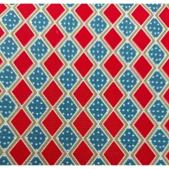 Baumwollstoff Rauten Weihnachtsstoff, Breite 1,45 m, Meterware, grün rot gelb