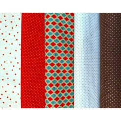 Baumwollstoff Rauten Weihnachtsstoff, Breite 1,45 m, Meterware, grün rot gelb