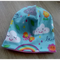 Beanie und Loop im Set / für Jungs und Mädchen / beidseitig tragbar / Kopfumfang 45 - 52 cm