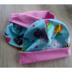 Beanie und Loop im Set / für Jungs und Mädchen / beidseitig tragbar / Kopfumfang 45 - 52 cm