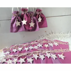 befüllbare Adventskalendersäckchen rosa