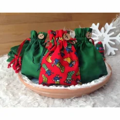 Befüllbarer Adventskalender rot grün Katzenmotiv