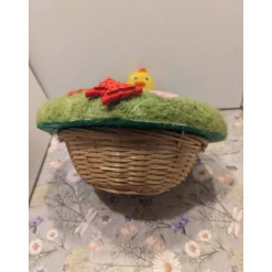 Befüllbares Osternest mit Küken, hergestellt mit Nadelfilztechnik