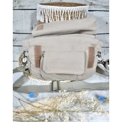 Beiger Kindergartenrucksack Dino Dinosaurier Kindergarten personalisiert individuelles Geschenk