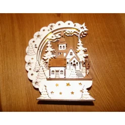 Beleuchtete Weihnachts-Holz-Deko 