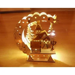 Beleuchtete Weihnachts-Holz-Deko 